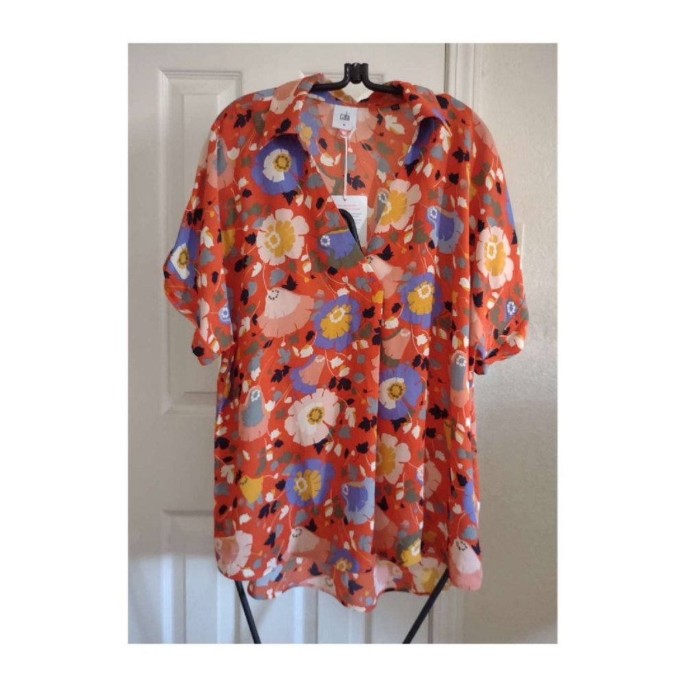 NWT Flora Orange Cabi blouse.
